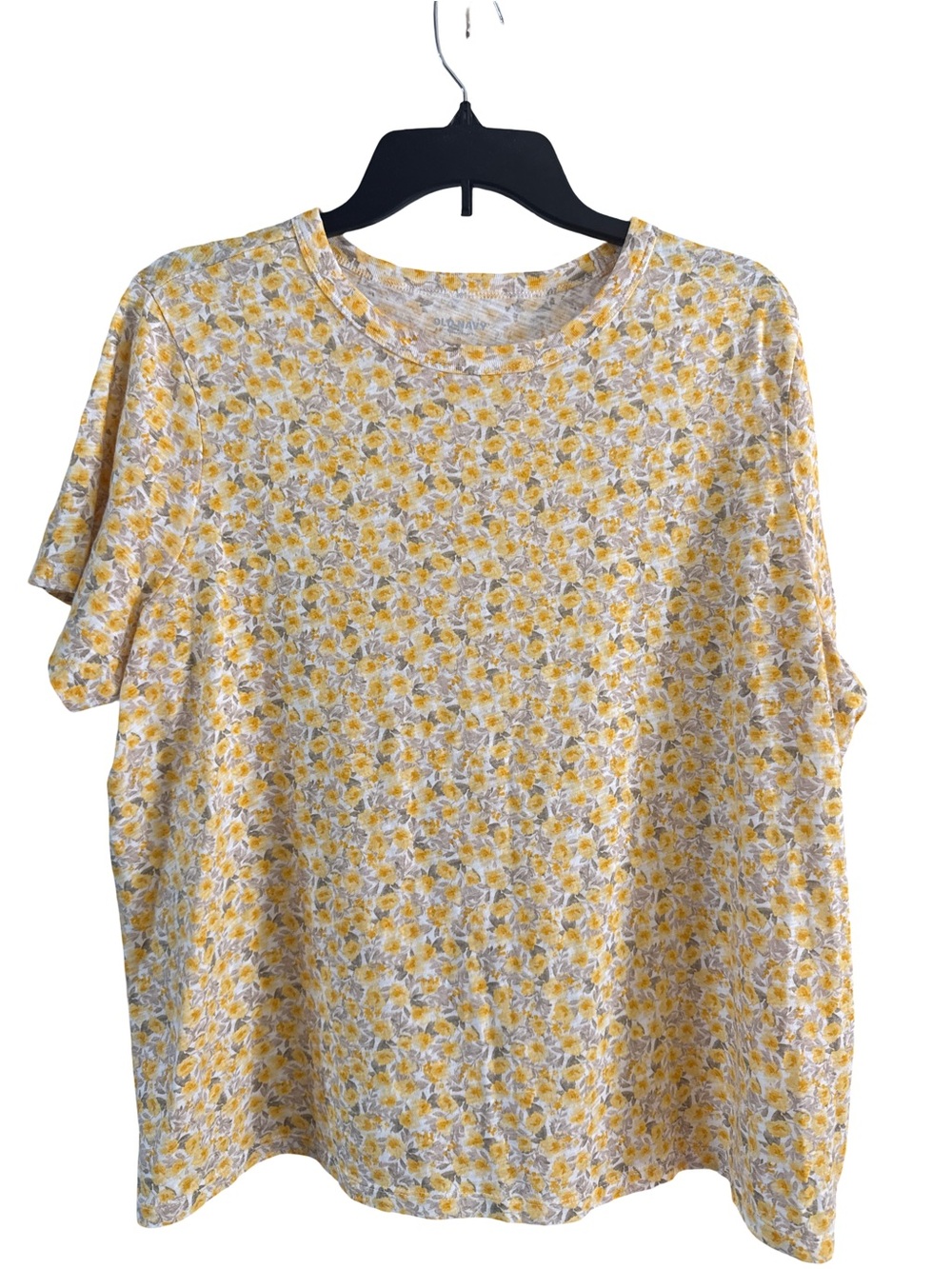 Old Navy Yellow Floral Short Sleeve Tee